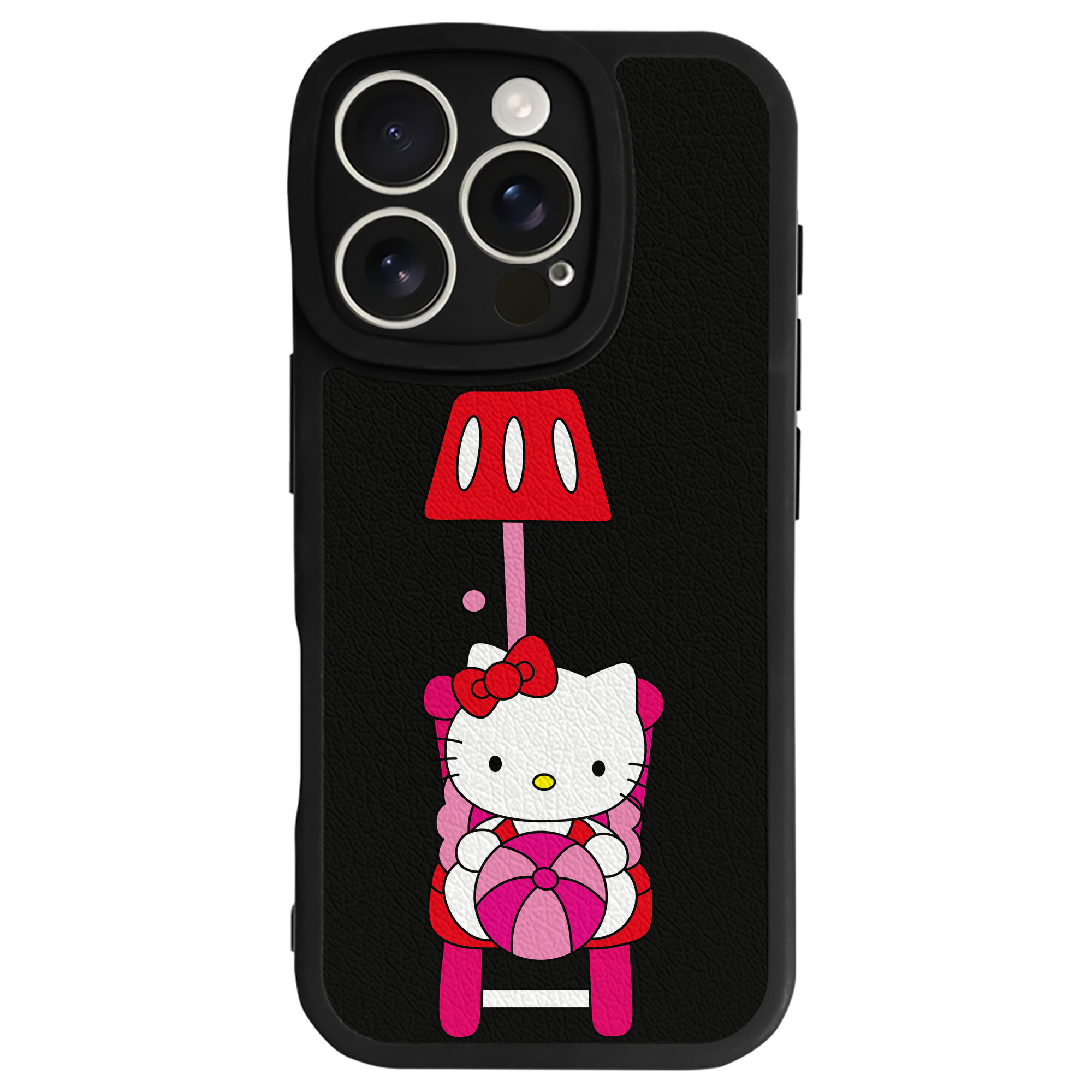 （画像用） Hello Kitty ハローキティ 【iPhone 16シリーズ対応】シリコンスマホケース（レザー調） 材質：シリコン